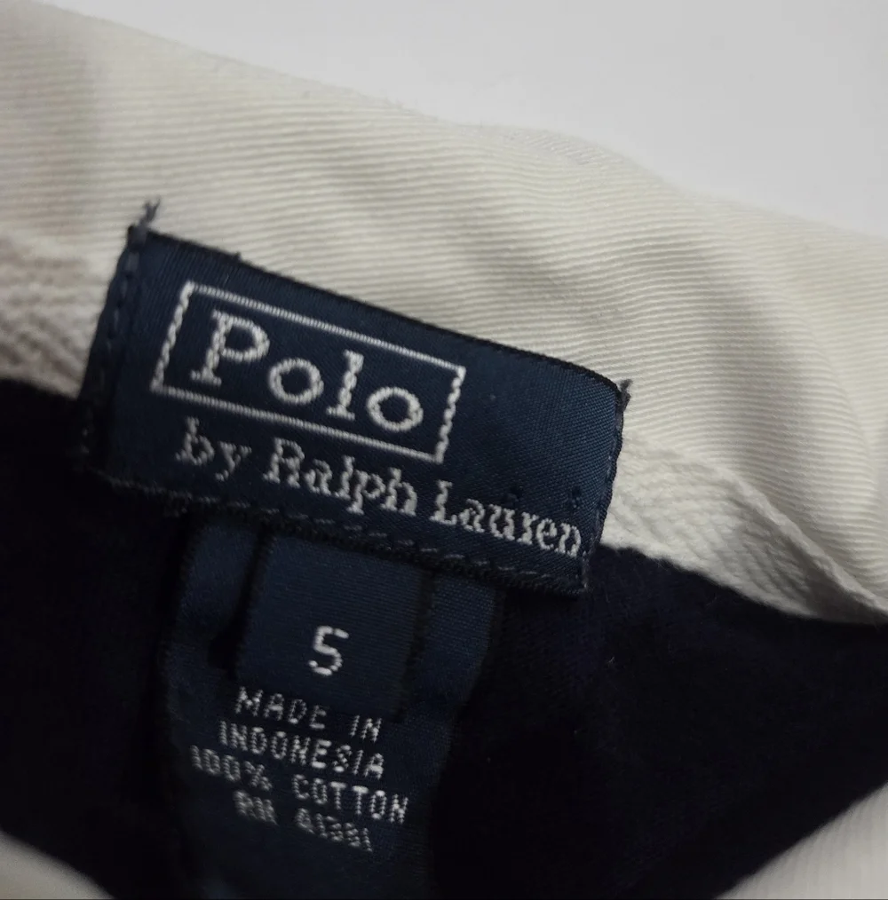 Polo by Ralph Lauren Kids Green and Blue Striped Rugby Shirt Sz.5